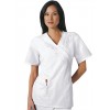 Bluza Medicala Cherokee Whites Mock Wrap Tunic Embroidery 