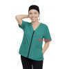 Costum Medical Uni Clasic Dama Contrast cu fermoar + boneta