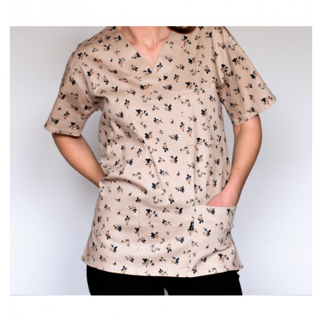 Bluza Medicala Imprimata cu anchior - Interesting bumbac & elastan
