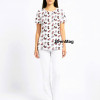 Costum Medical Bumbac Dama Imprimat cu decolteu rotund - Puppy Dog